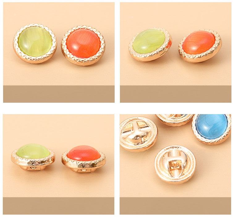 16L Round Resin Metal Shirt Buttons 55 Pack (11 Colors) - Lots of Buttons