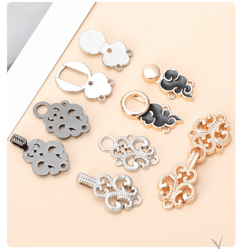 Chinese Style Hanfu Cheongsam Metal Lock Buttons 24 Pack - Lots of Buttons