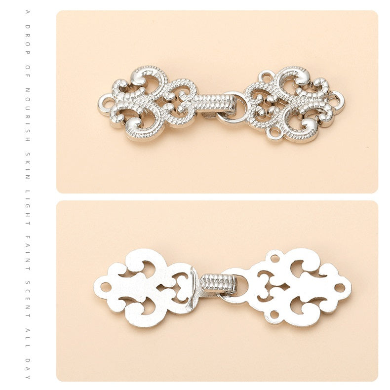 Chinese Style Hanfu Cheongsam Metal Lock Buttons 24 Pack - Lots of Buttons