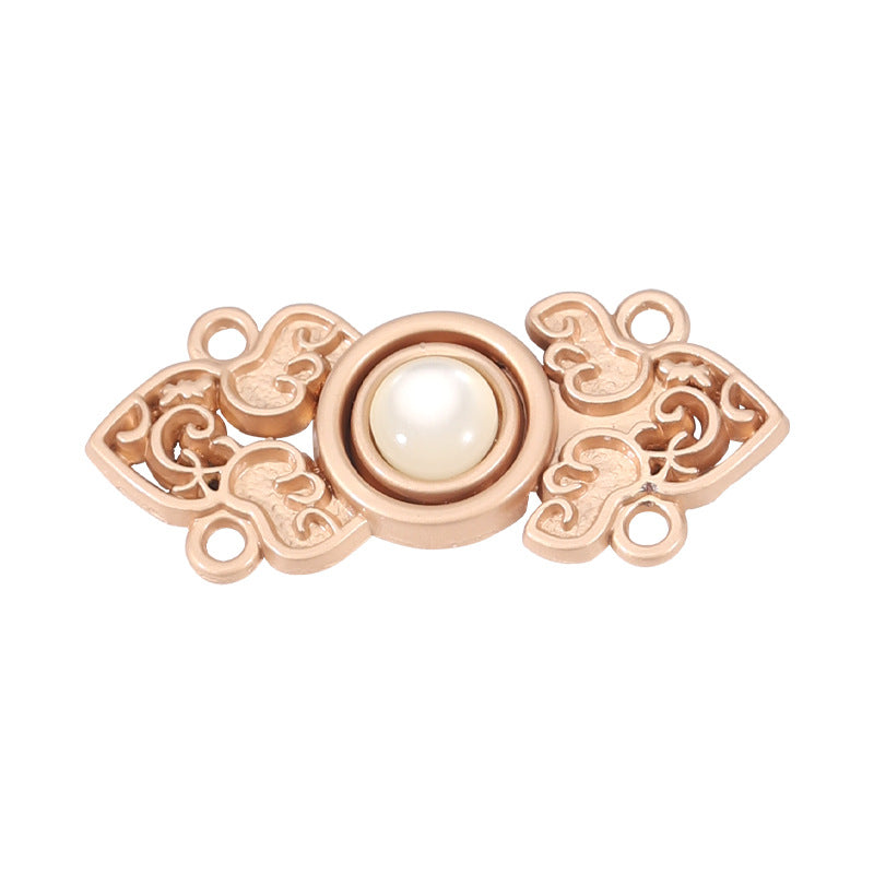 Chinese Hanfu Cheongsam Metal Buttons Light Gold with Cat's Eye Stones 10 Pack - Lots of Buttons