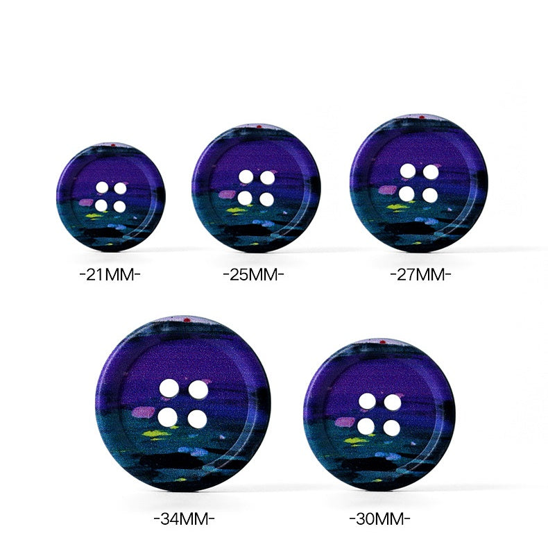 18-34mm Round Art Oil Painting Resin Buttons 60 Pack(12 Styles) - Lots of Buttons