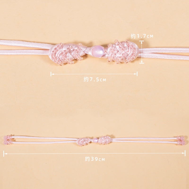 39cm Long-Tailed Pipa Crystal Whip Chinese Knot Button 4pcs - Lots of Buttons