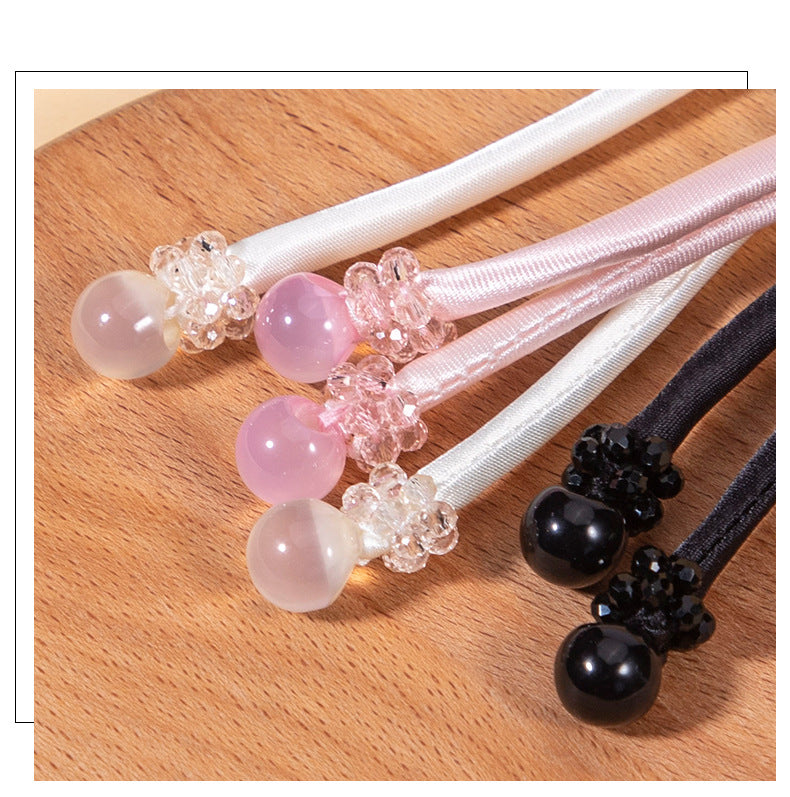 39cm Long-Tailed Pipa Crystal Whip Chinese Knot Button 4pcs - Lots of Buttons