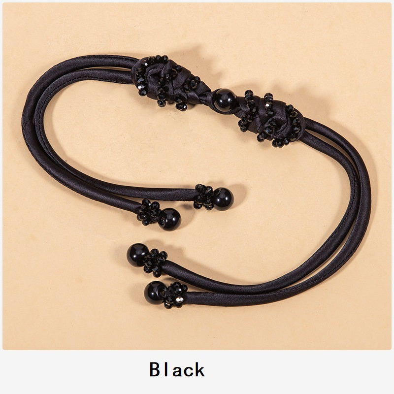 39cm Long-Tailed Pipa Crystal Whip Chinese Knot Button 4pcs - Lots of Buttons
