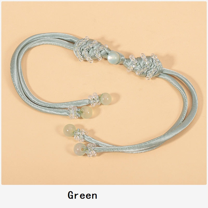 39cm Long-Tailed Pipa Crystal Whip Chinese Knot Button 4pcs - Lots of Buttons