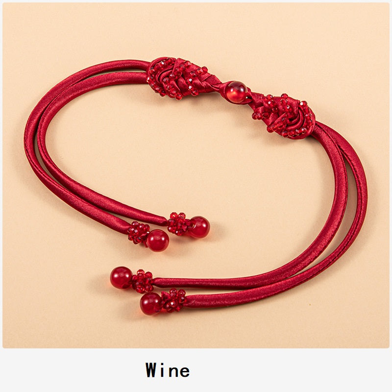 39cm Long-Tailed Pipa Crystal Whip Chinese Knot Button 4pcs - Lots of Buttons
