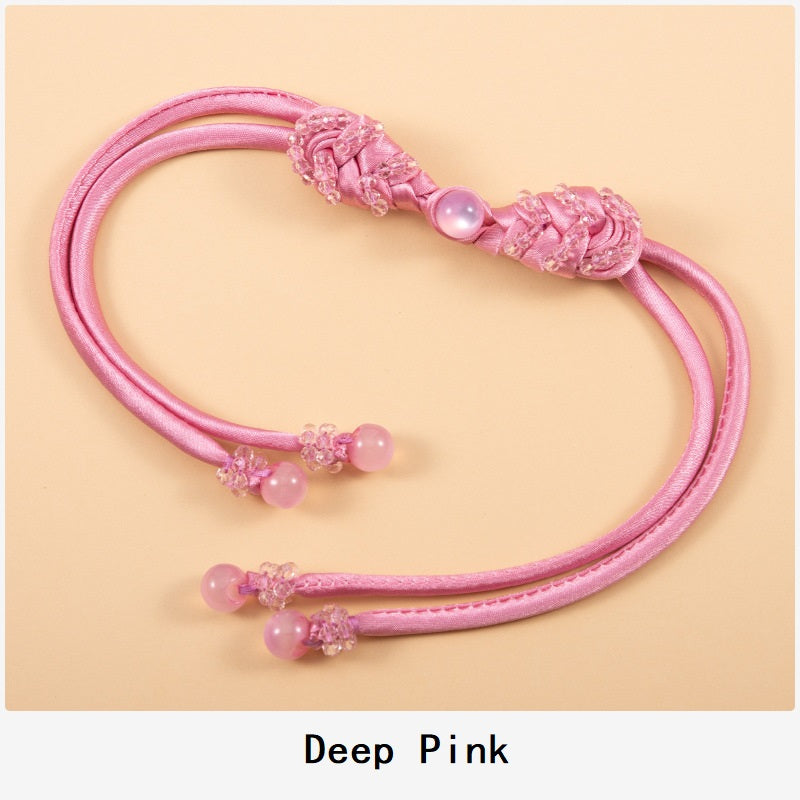 39cm Long-Tailed Pipa Crystal Whip Chinese Knot Button 4pcs - Lots of Buttons