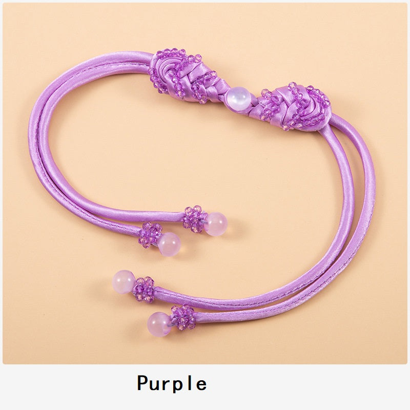 39cm Long-Tailed Pipa Crystal Whip Chinese Knot Button 4pcs - Lots of Buttons