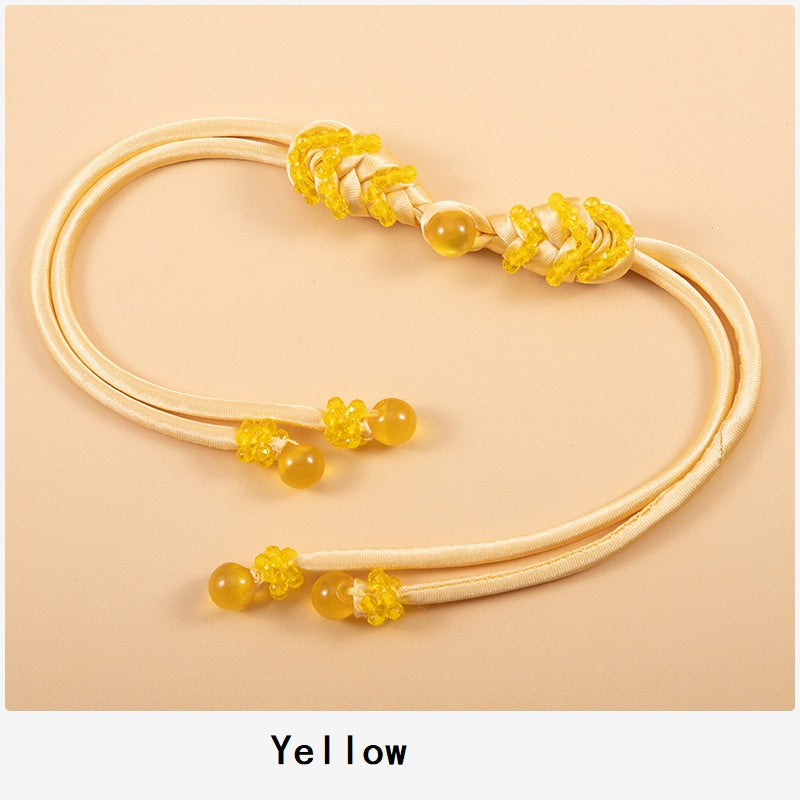 39cm Long-Tailed Pipa Crystal Whip Chinese Knot Button 4pcs - Lots of Buttons