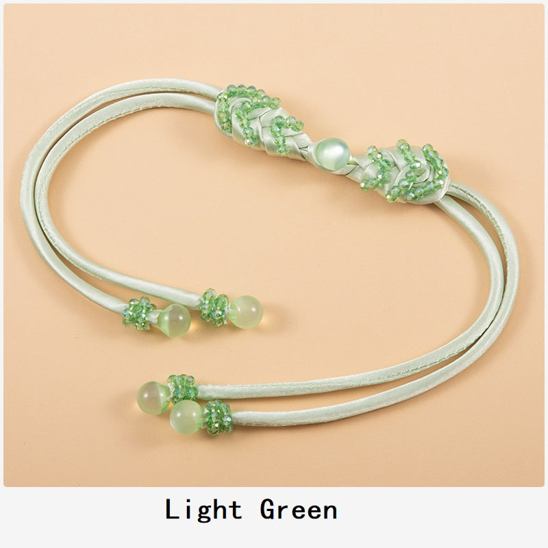 39cm Long-Tailed Pipa Crystal Whip Chinese Knot Button 4pcs - Lots of Buttons