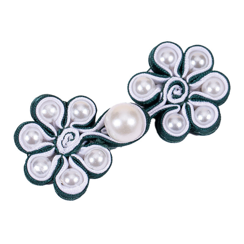 Chinese Frog Closure Pearl Six-Petal Flower Woven Button 8 Pack - Lots of Buttons
