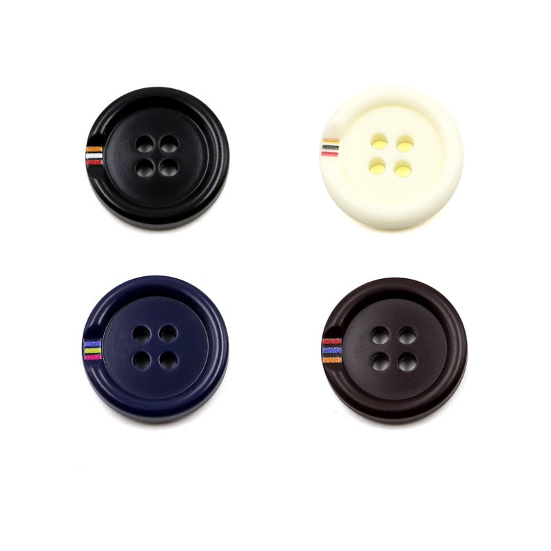 15-25mm Resin Color-Printed Four-Hole Round Buttons 40 Pack - Lots of Buttons