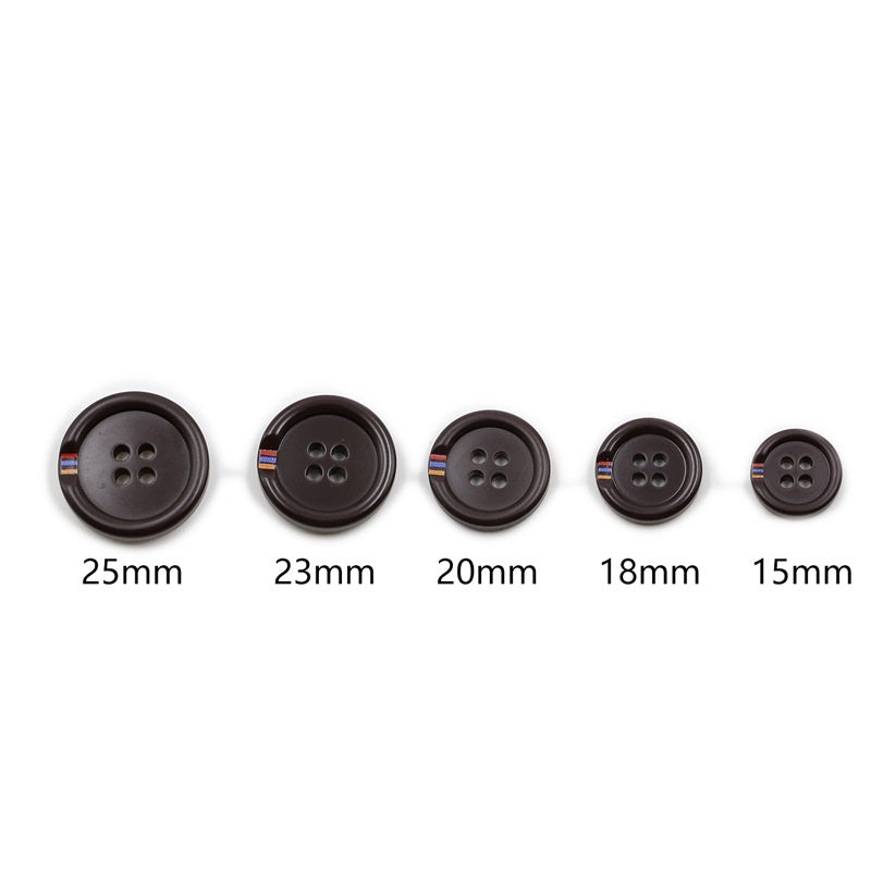 15-25mm Resin Color-Printed Four-Hole Round Buttons 40 Pack - Lots of Buttons