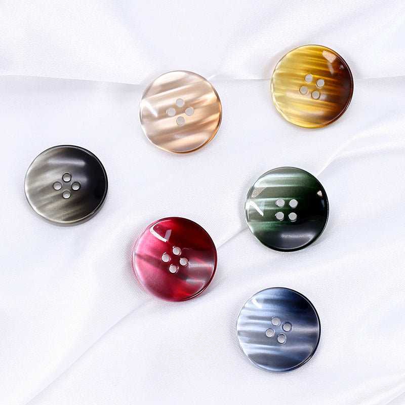 15-30mm Gradient Pearlescent Resin Round Buttons 30 Pack - Lots of Buttons
