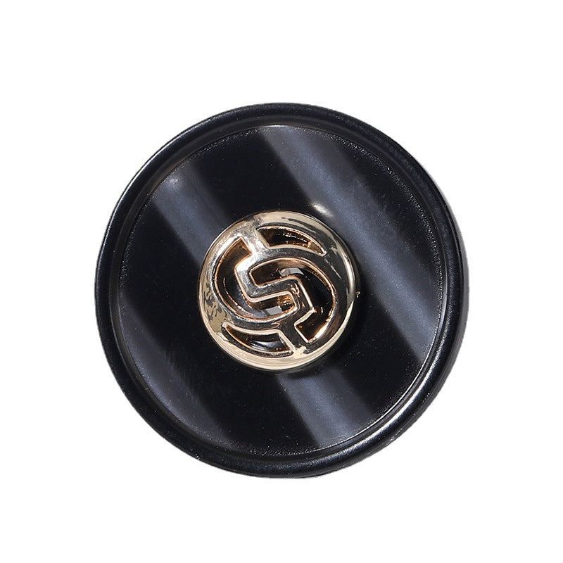 18-25mm Round Resin Metal Geometric Buttons 12pcs - Lots of Buttons