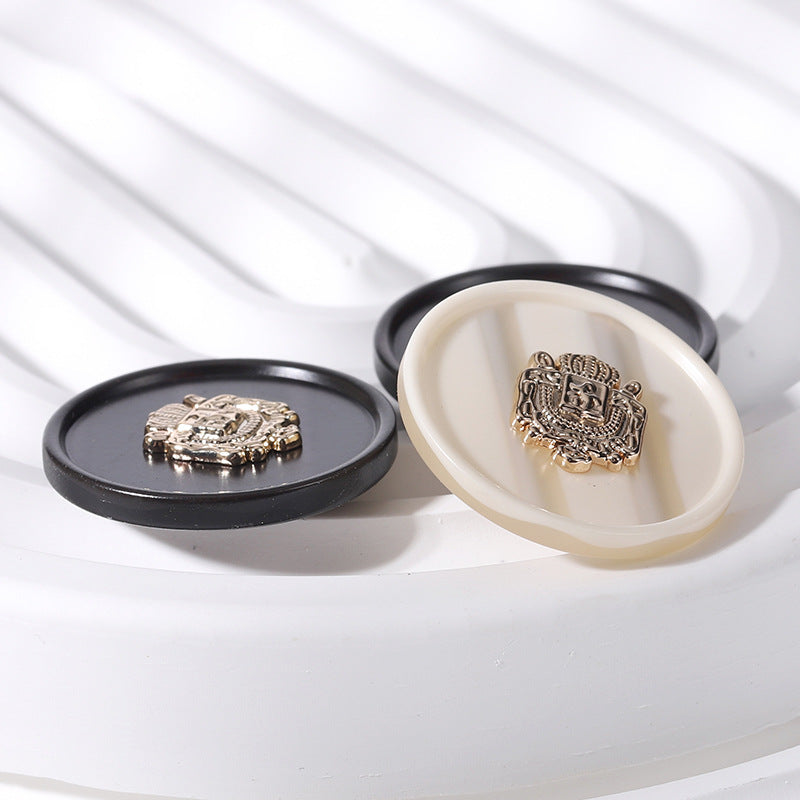 18-25mm Round Resin Metal Crown Buttons 12pcs