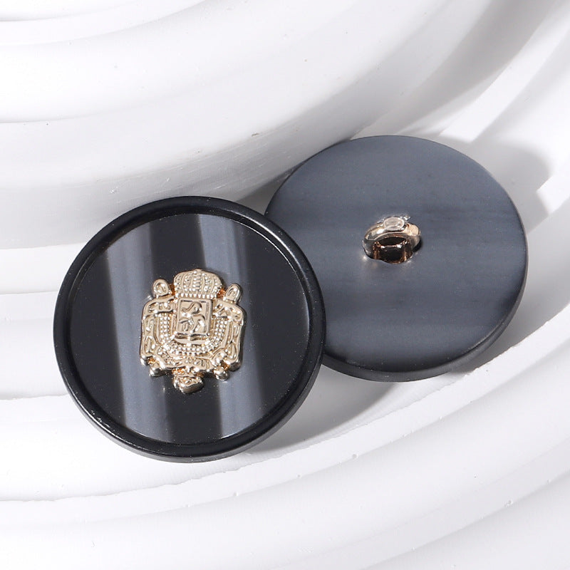 18-25mm Round Resin Metal Crown Buttons 12pcs
