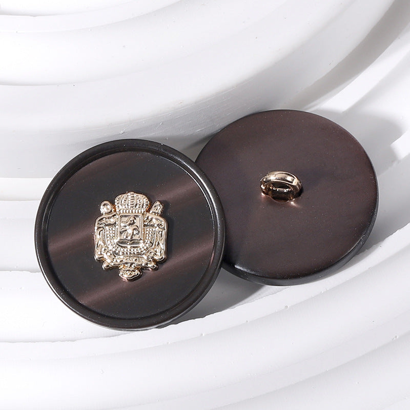 18-25mm Round Resin Metal Crown Buttons 12pcs