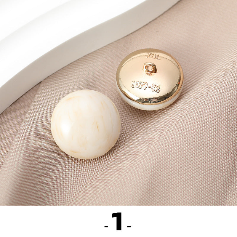 7-Color Pearlescent Resin Cat's Eye Buttons with Metal Base 35 Pack - Lots of Buttons