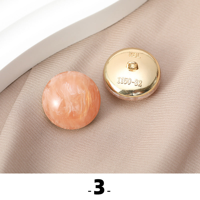 7-Color Pearlescent Resin Cat's Eye Buttons with Metal Base 35 Pack - Lots of Buttons