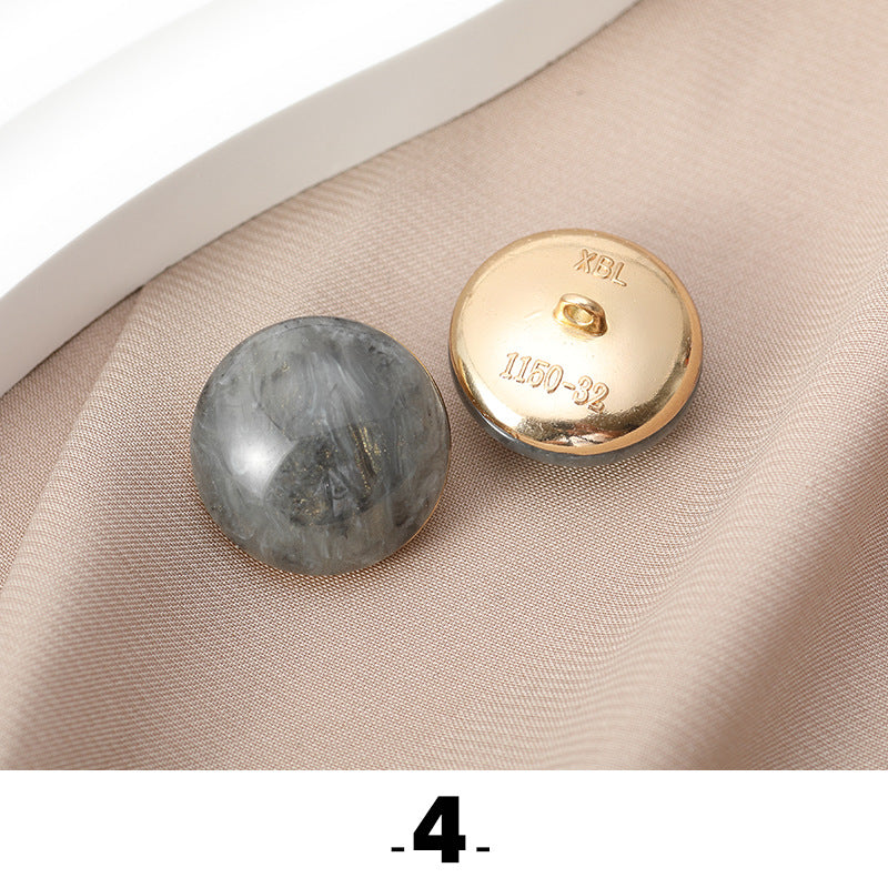 7-Color Pearlescent Resin Cat's Eye Buttons with Metal Base 35 Pack - Lots of Buttons