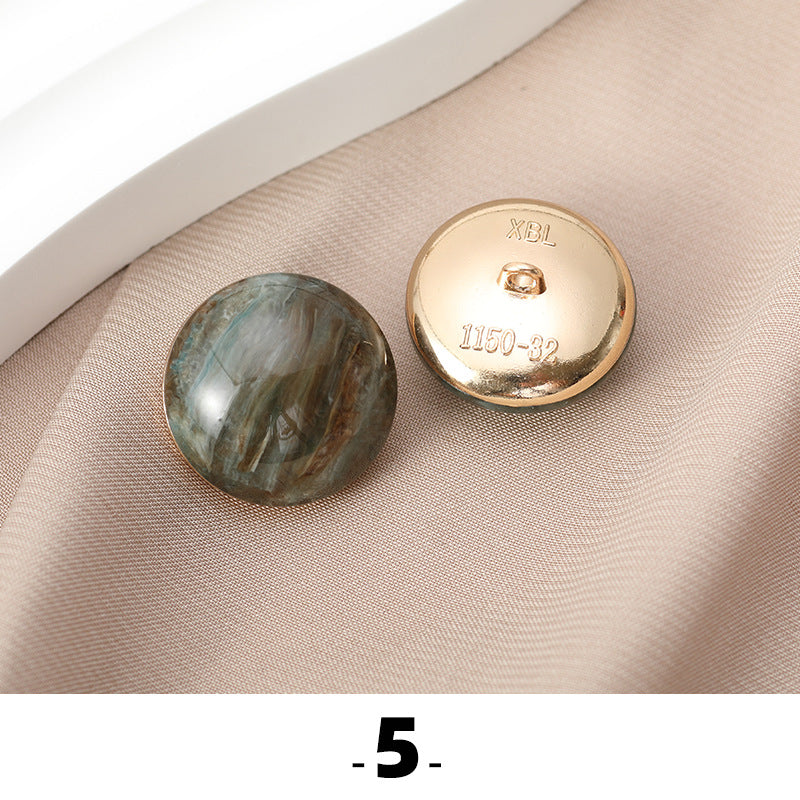 7-Color Pearlescent Resin Cat's Eye Buttons with Metal Base 35 Pack - Lots of Buttons