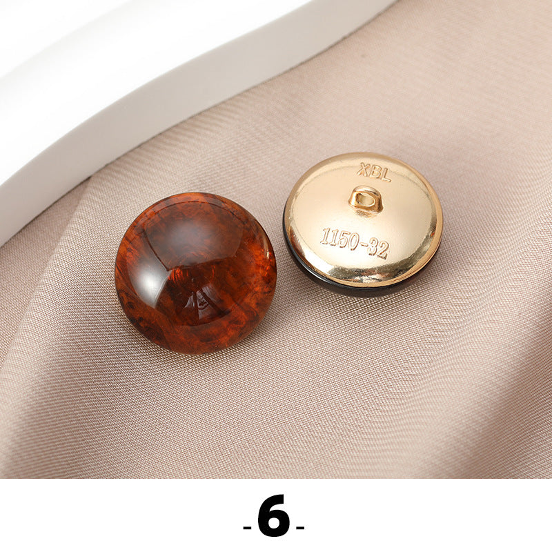 7-Color Pearlescent Resin Cat's Eye Buttons with Metal Base 35 Pack - Lots of Buttons
