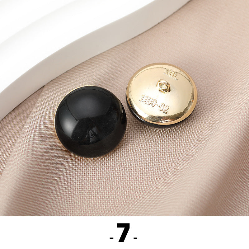 7-Color Pearlescent Resin Cat's Eye Buttons with Metal Base 35 Pack - Lots of Buttons