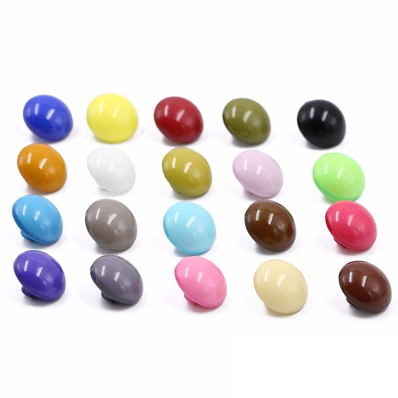 20 Candy-Colored Round Mushroom Resin Buttons 100 Pack - Lots of Buttons