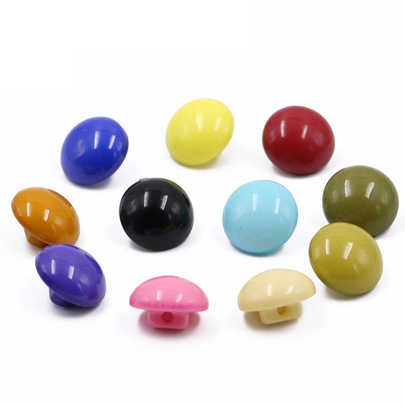 20 Candy-Colored Round Mushroom Resin Buttons 100 Pack - Lots of Buttons