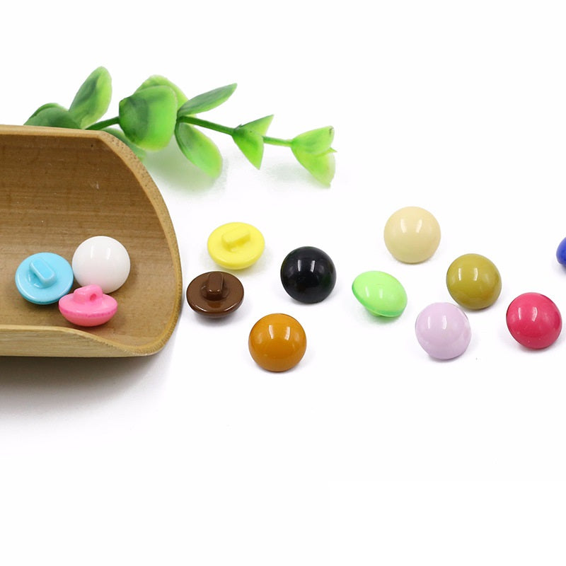 20 Candy-Colored Round Mushroom Resin Buttons 100 Pack - Lots of Buttons