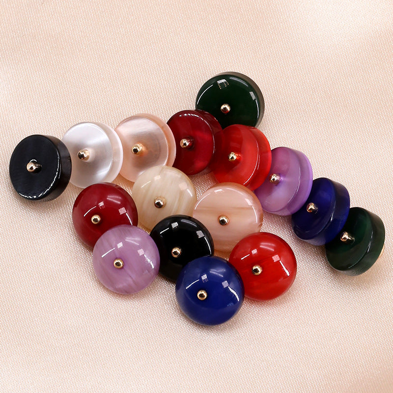 11.5mm Round Resin Buttons with Metal Shank 90 Pack(16 Styles) - Lots of Buttons
