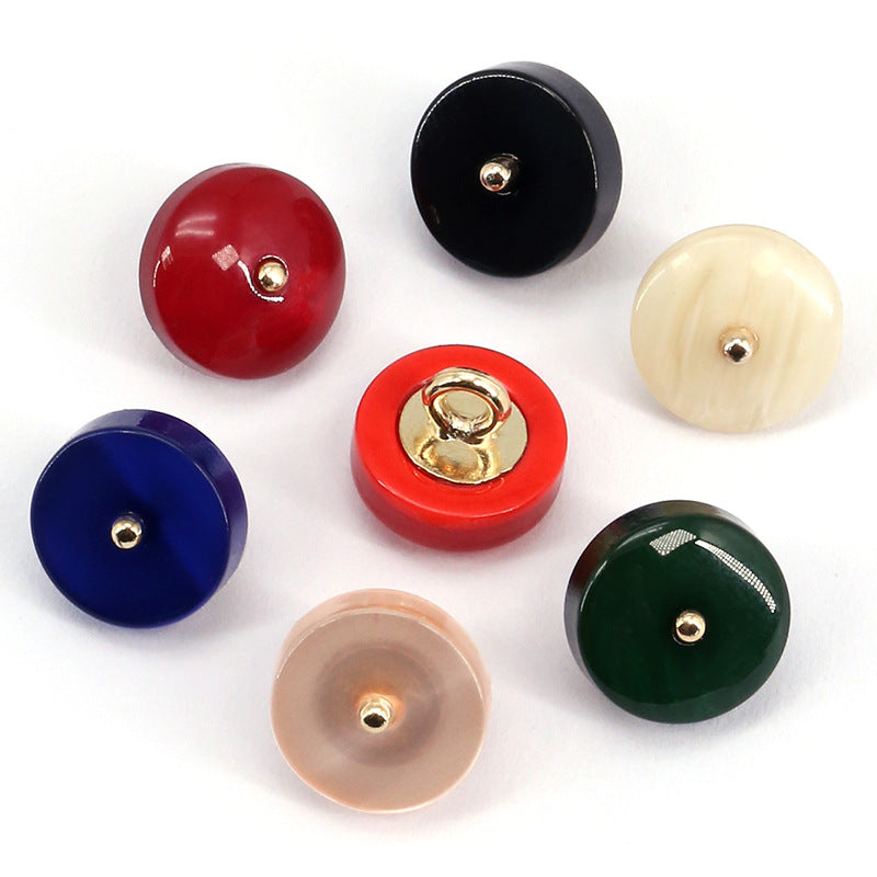 11.5mm Round Resin Buttons with Metal Shank 90 Pack(16 Styles) - Lots of Buttons