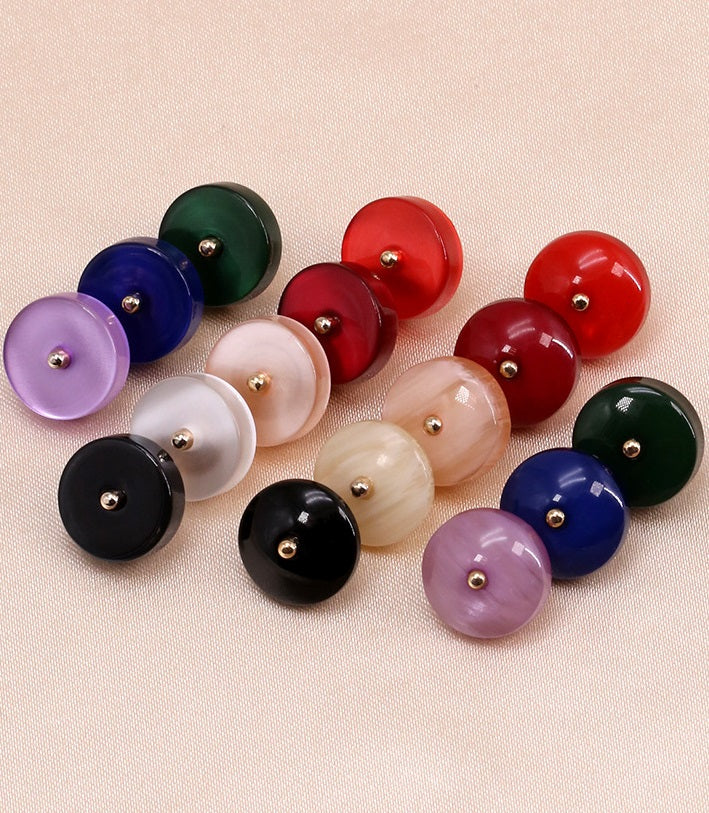 11.5mm Round Resin Buttons with Metal Shank 90 Pack(16 Styles) - Lots of Buttons