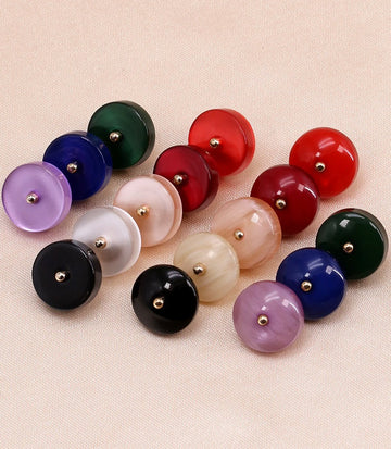 11.5mm Round Resin Buttons with Metal Shank 90 Pack(16 Styles) - Lots of Buttons