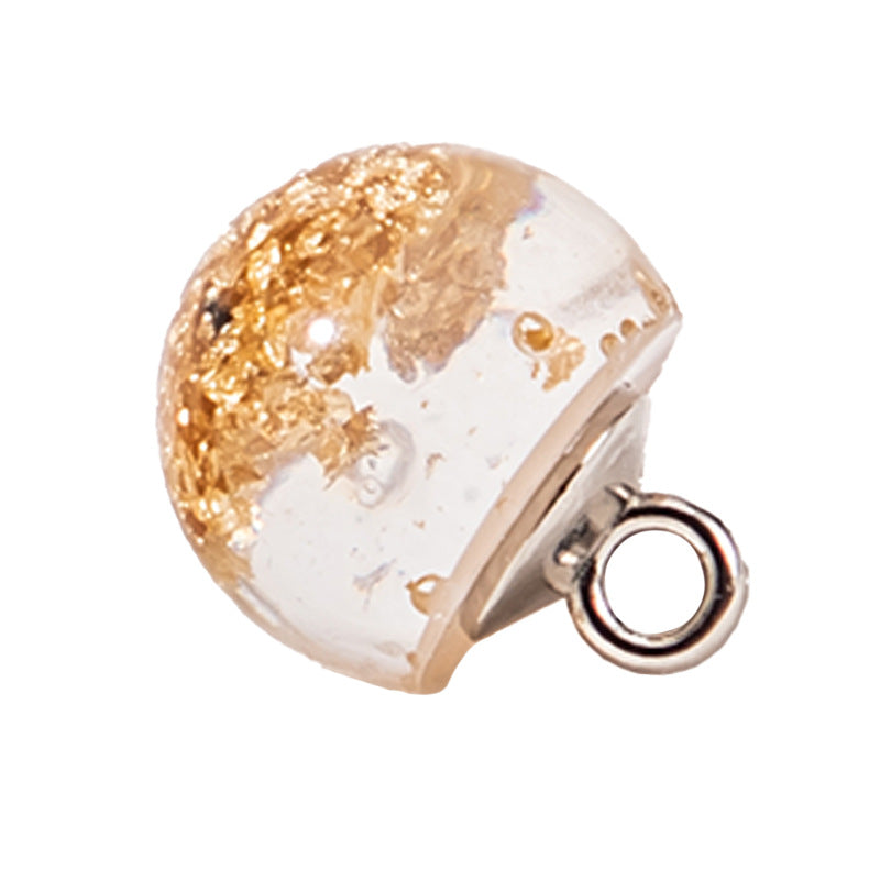 10mm Chinese Gold Foil Resin Pearl Buttons Set of 60 - Lots of Buttons