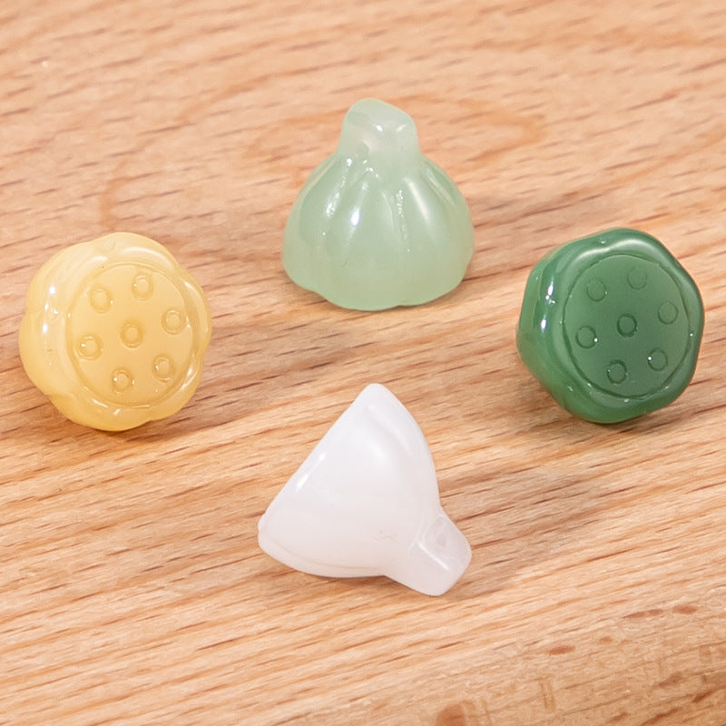 13mm Glass Lotus Seedpod Chinese Decorative Buttons 40 Pack - Lots of Buttons