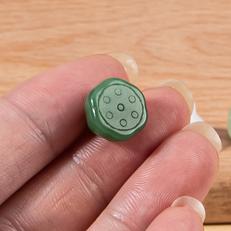 13mm Glass Lotus Seedpod Chinese Decorative Buttons 40 Pack - Lots of Buttons