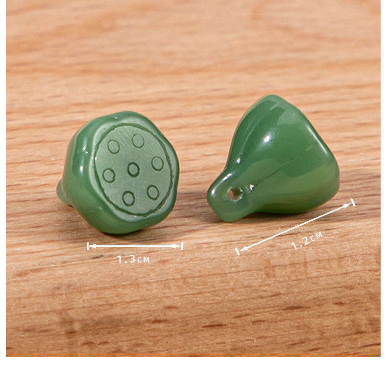 13mm Glas Lotusfröskapsel Kinesiska Dekorativa Knappar 40 Pack