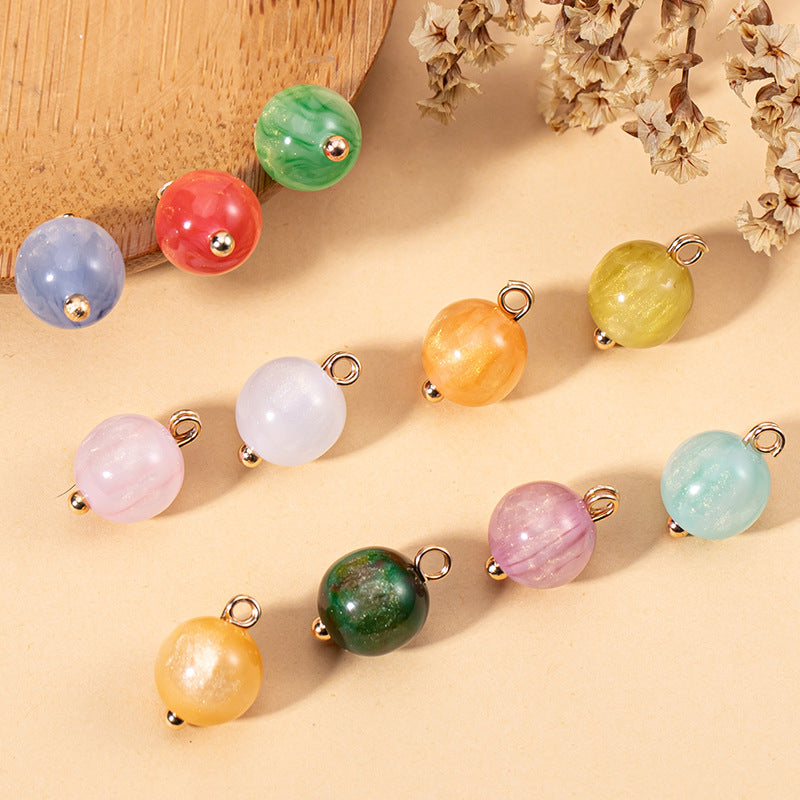 Chinese Pearlescent Resin Round Bead Buttons 66 Pack - Lots of Buttons