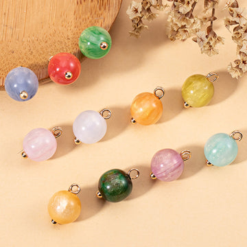 Chinese Pearlescent Resin Round Bead Buttons 66 Pack - Lots of Buttons