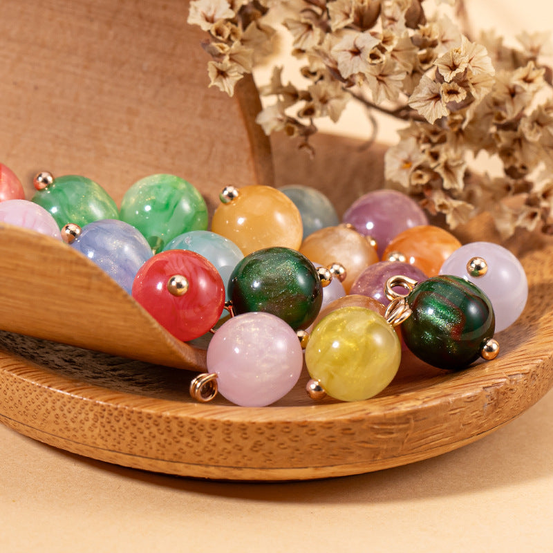 Chinese Pearlescent Resin Round Bead Buttons 66 Pack - Lots of Buttons