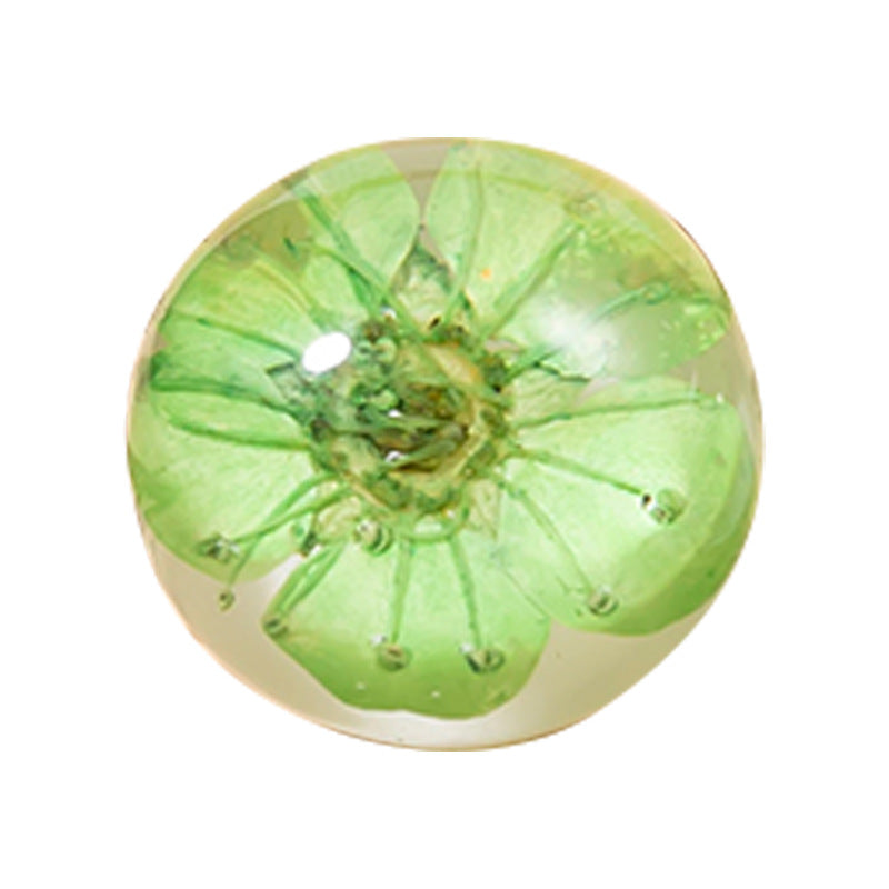 Chinese Resin Dried Flower Transparent Bead Button 8 Pack - Lots of Buttons