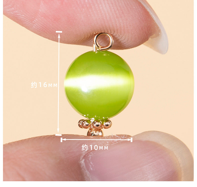10mm Cat's Eye Stone Round Bead Chinese Cheongsam Button 65 Pack - Lots of Buttons