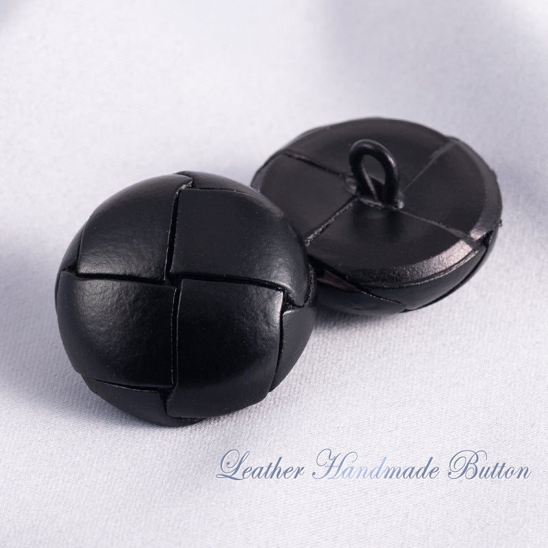 15-28mm Vintage Hand-Woven Genuine Leather Sweater Buttons 5pcs