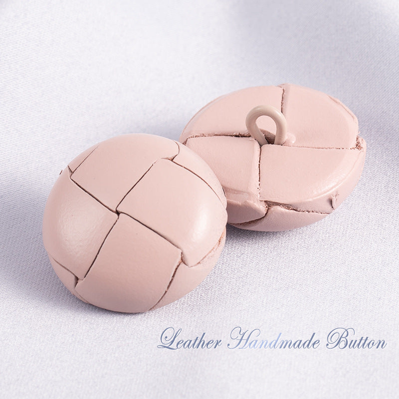 15-28mm Vintage Hand-Woven Genuine Leather Sweater Buttons 5pcs