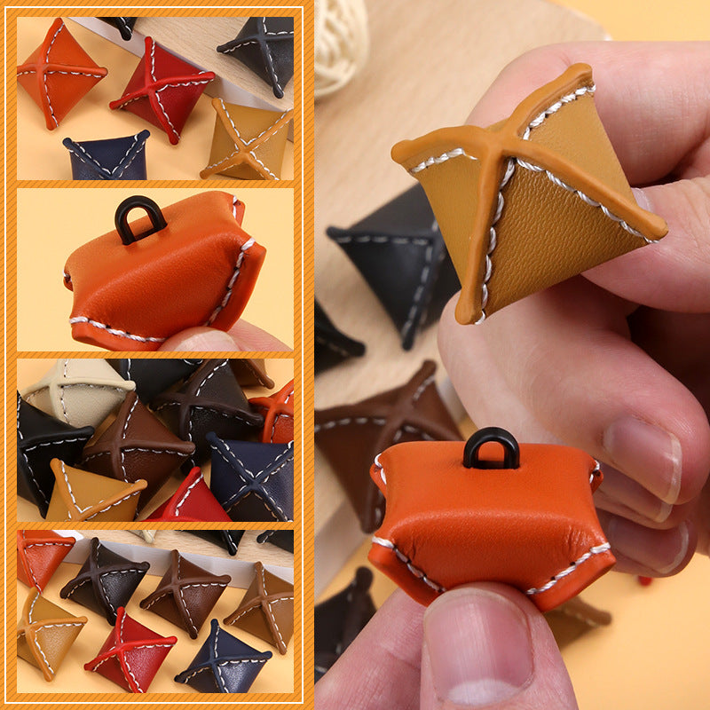 Rhombus Genuine Leather Buttons for Women's Cashmere Coats 10 Pack - Lots of Buttons