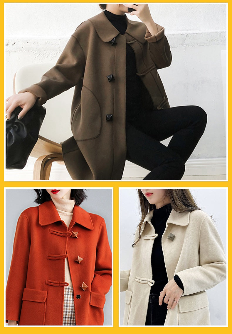 Rhombus Genuine Leather Buttons for Women's Cashmere Coats 10 Pack - Lots of Buttons