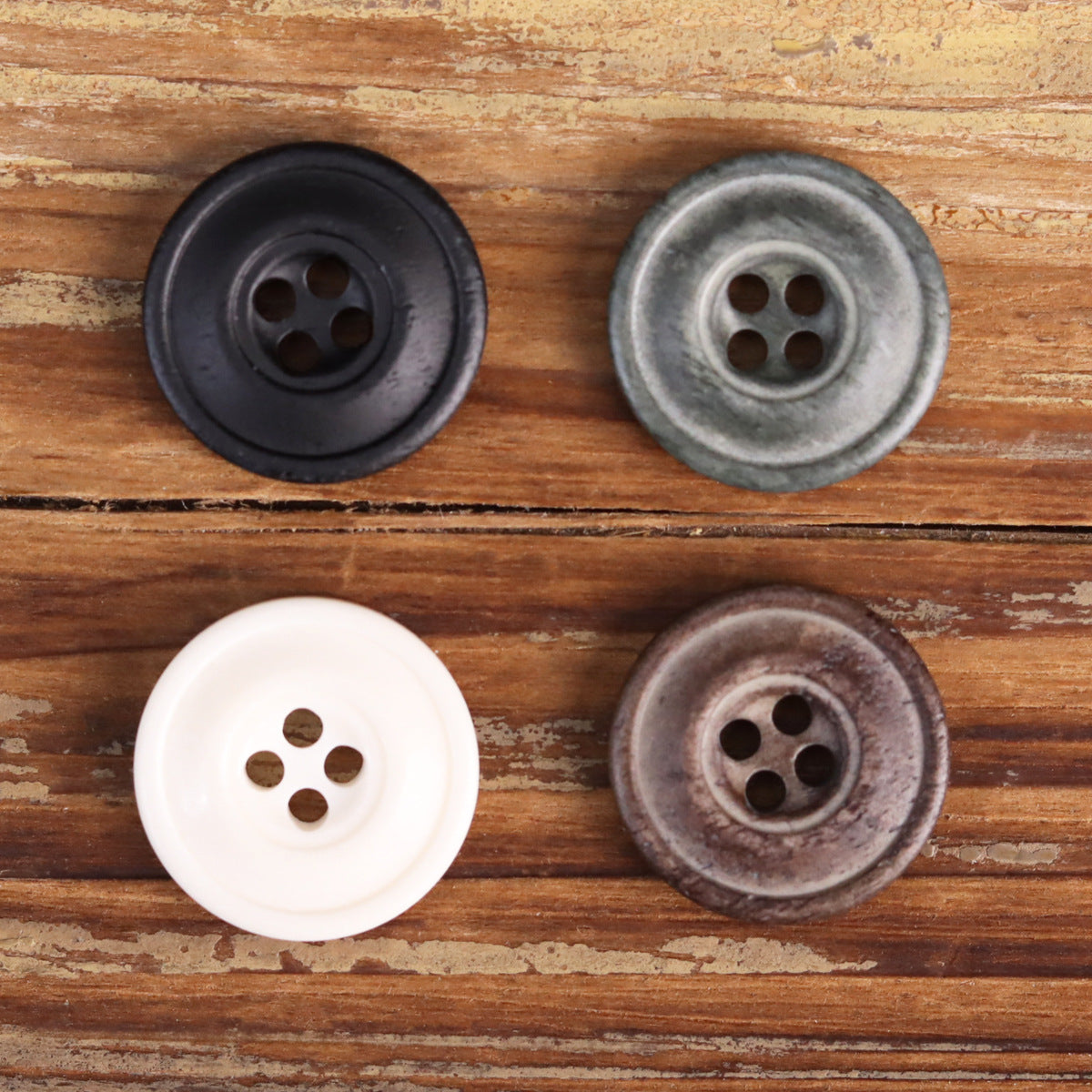 Retro Distressed Bovine Bone Buttons for Men's Jackets Shirts 48 Pack (4 Sizes) - Lots of Buttons