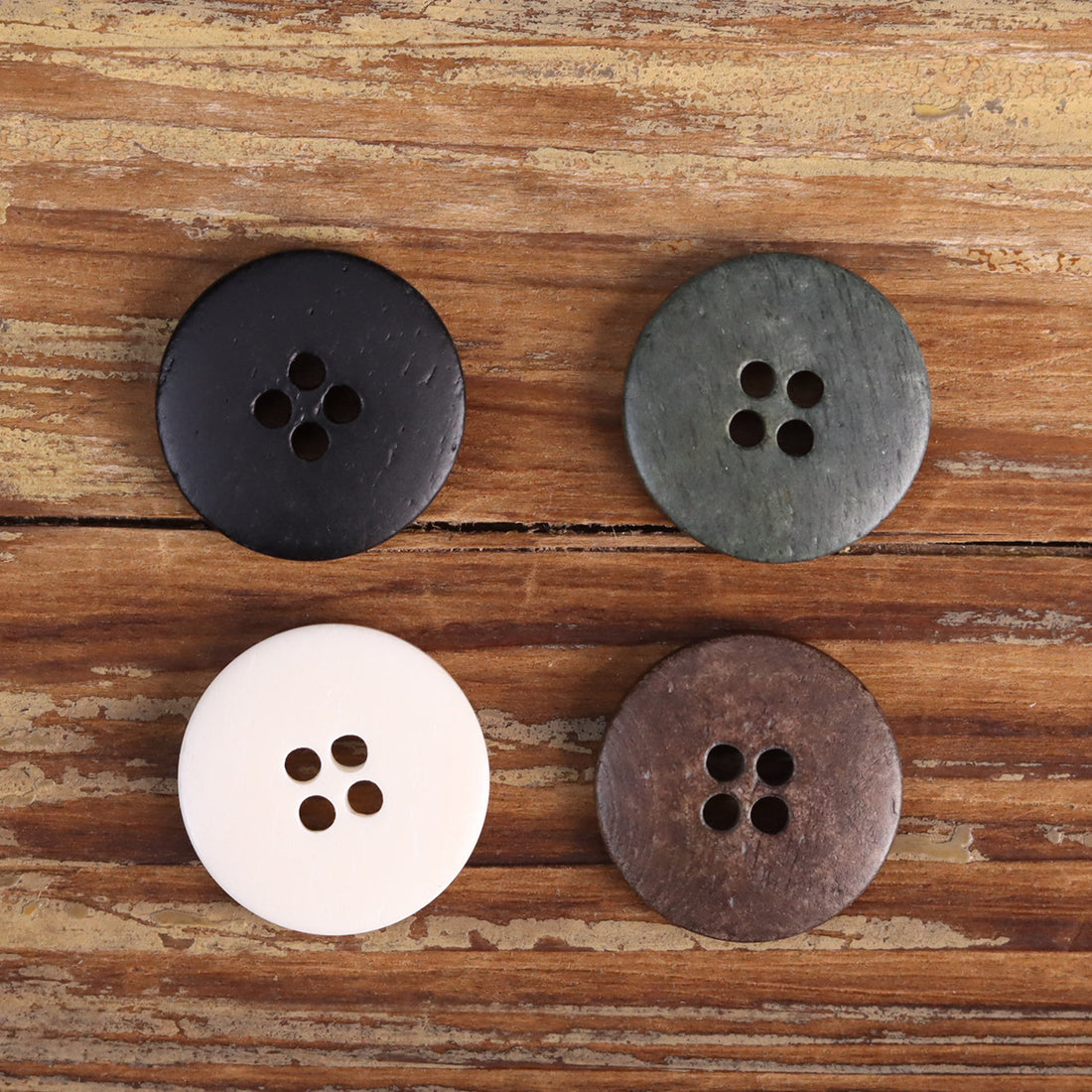 Retro Distressed Bovine Bone Buttons for Men's Jackets Shirts 48 Pack (4 Sizes) - Lots of Buttons